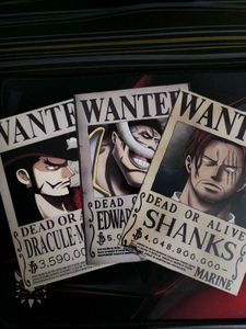 One Piece Shanks Wanted Poster And 2 Other
