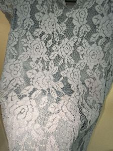 Elegant Grey Lace Top