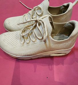 Skechers Air Cool Cream Stylish Sneakers