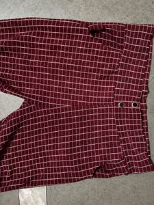 Maroon Plaid Pants