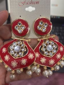 RED PARI KUNDAN EARRINGS