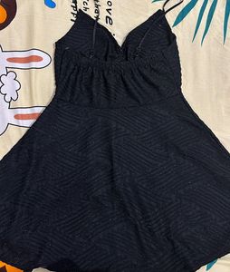 Black Textured Mini Dress