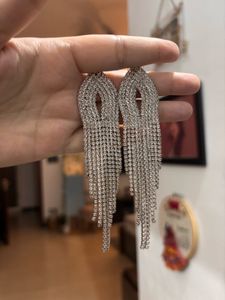 Silver Stoned Dangle Earring