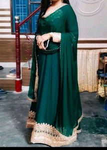 Party Green Ethnic Gown