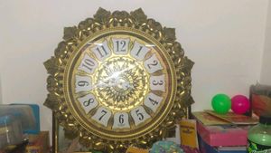 Antique Golden colour Plastic Wall Decor Clock
