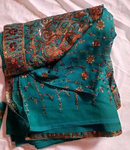 Green Embroidered Kurta Set