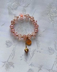 Peach Crystal Smiley Bracelet