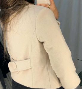 Cream Cropped Peacoat