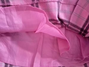 Pink Plaid Skirt