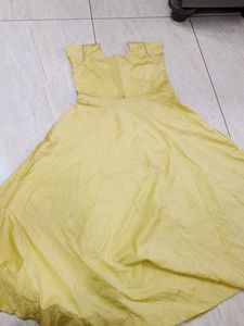 Yellow Embroidered Anarkali Dress