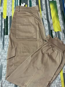Zara Cargo Pants In Satin Finish