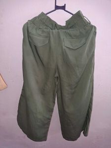 Olive Green High-Waisted Pants