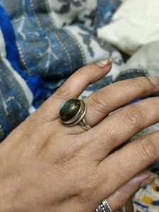 92.5 Pure Silver Vintage Labrodite Ring