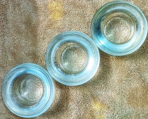 Clear Glass Thick Tealight Candle Holders.(3pc)