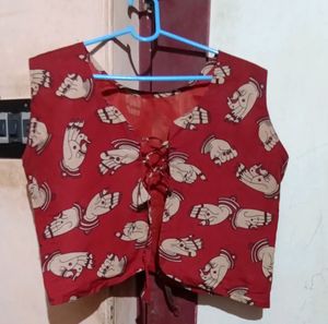 Kalamkari Kurti With Overcoat❤️