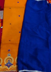 Unstiched Beautiful Orange Suit Set