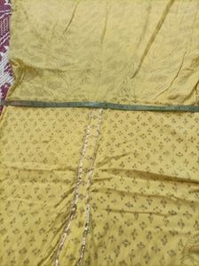 Yellow Printed Fit &amp; Flare Dress