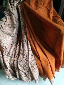 GentlyUsed Block Print KhadiCotton Half&amp;Half Saree