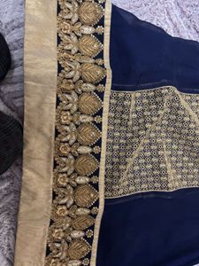 Elegant Blue &amp; Gold Kurta