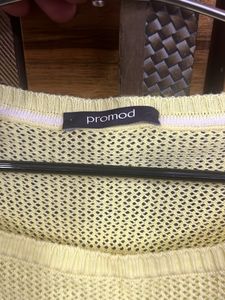 Promod Brand  T-shirt For Women Yellow Colour