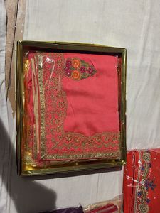 Elegant Pink Embroidered Saree