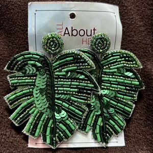 Leaf Beaded Earrings