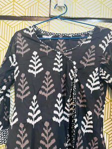 Leaf Print Dress L Size