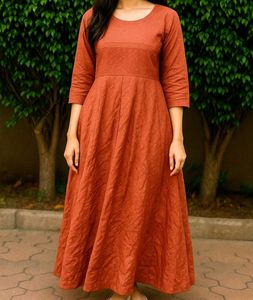 Brand New Rust Schiffli Dress LARGE/XL