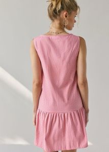 Pink Gingham Mini Dress