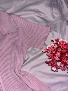 Ribbed Knit Zip-Up Top
