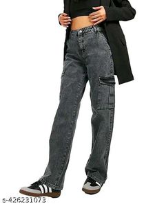 Vintage Wash Cargo Jeans