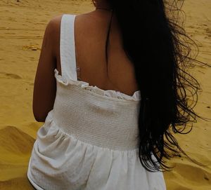 Stylish White Knee Length Dress For Women’s/Girls