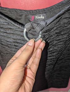 Black Ruched Blouse