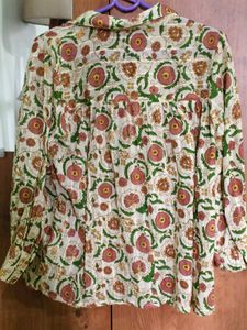 All About You Floral Print Cotton Shirt Style Top