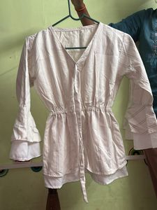 V Neck Baloon Top