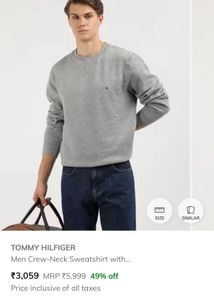Tommy Hilfiger Grey Crewneck Formal Pullovr