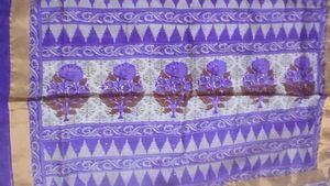 Violet Cotton Saree With Golden Border