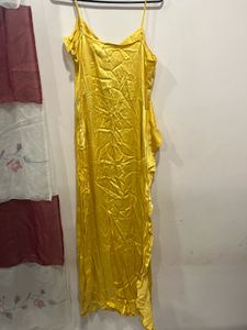 Yellow Ruffle Slip Dress