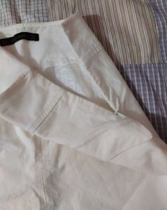 Cream Mini Skirt with Pockets