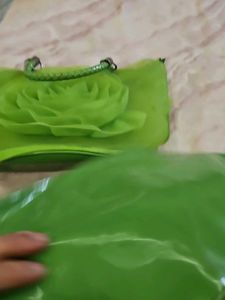 Green Floral Handbag