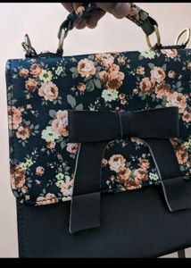 Brown Flower Hand Bag