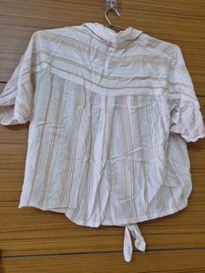 Striped Tie-Front Top