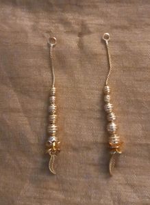 Gold Finish 2 In 1 Earrings