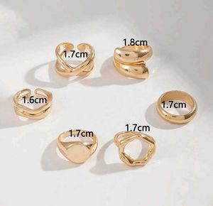 Gold Statement Rings (Set of 6)
