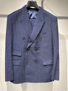 Virat kohli inspired striped double breasted suit