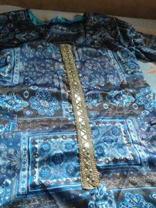 Blue Printed Kurta Set