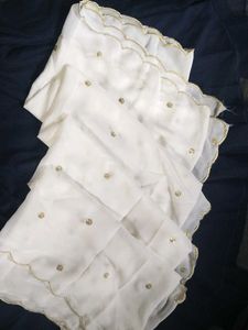 Elegant Off-White &amp; Gold Dupatta