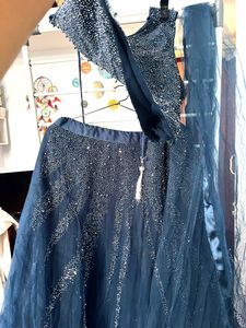 Navy Blue Embellished Lehenga Set