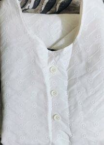 pure white chikankari top