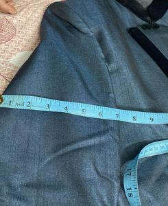 Stellar Metallic Blue-Grey Indowestern Suit Set